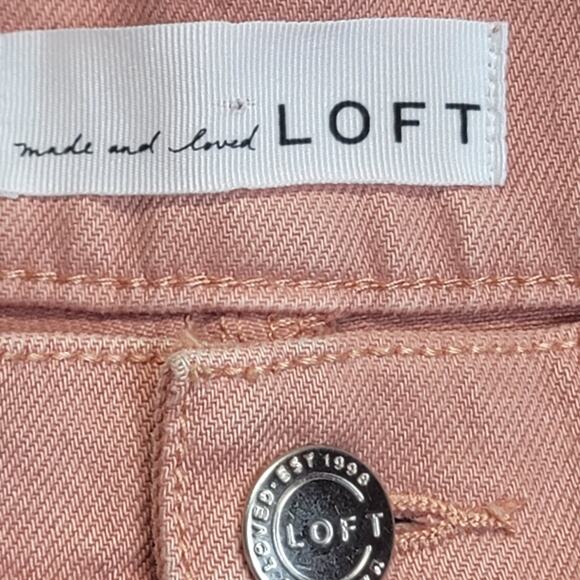 Made and Loved LOFT High Waist Straight Crop Jean Pink Salmon Size 28/6 - Picture 2 of 7